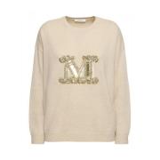 Max Mara Beige Stickad Topp Maglia Stil Beige, Dam