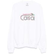 Casablanca Sportif Rund Hals Långärmad Sweatshirt White, Herr