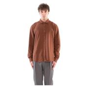 Circolo 1901 Mjuk Jersey Skjorta med Cashmere Touch Brown, Herr