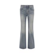 Alexander McQueen Indigo Flare Denim Jeans Blue, Dam