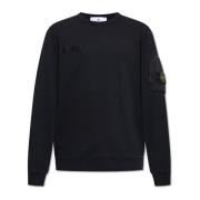 Stone Island Sweatshirt med ärmlomme Black, Herr