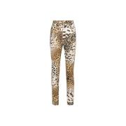 Roberto Cavalli Slim Jeans med Jaguar Print Brown, Dam