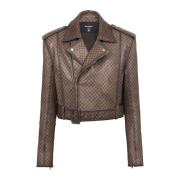 Balmain Läderjacka Brown, Herr