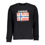 Napapijri Svart Sweatshirt med Långärmad och Logotyptryck Black, Herr