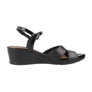 Geox Stiliga Wedges för Kvinnor Black, Dam