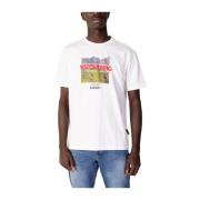 Napapijri Bomull Crew Neck T-shirt White, Herr