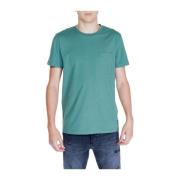 Peuterey Grön Bomull Crew Neck T-Shirt Green, Herr