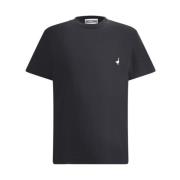 Moschino Ribbad Crew Neck T-shirt med Goose Detail Black, Herr