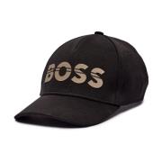 Hugo Boss Svart Logotyp Keps - Justerbar Metallspänne Black, Herr