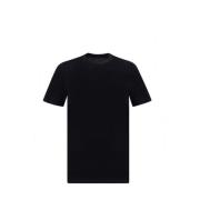 Jil Sander Monokrom Bomull T-shirt med Ribbad Hals Black, Herr