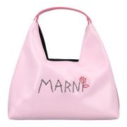 Marni Logo Handväska Stiligt Mode Tillbehör Pink, Dam