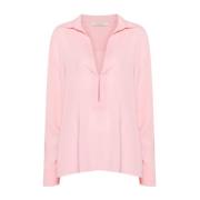 Philosophy di Lorenzo Serafini Rosa V-ringad Crepe Skjorta Pink, Dam