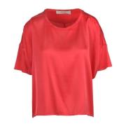 Jucca Sidens T-shirt med rund halsringning Orange, Dam