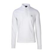 Armani Exchange Långärmad polotröja i bomullsblandning White, Herr