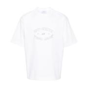 Off White Vit Bomull T-shirt med Svart Tryck White, Herr