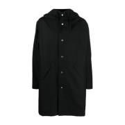 Jil Sander Svart Bomullshuvad Parka Black, Herr