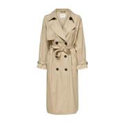 ONLY Polyester Parka Jacka & Kappa Beige, Dam