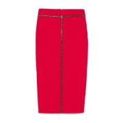 Elisabetta Franchi Röd Kjol Aw24 Dammode Red, Dam