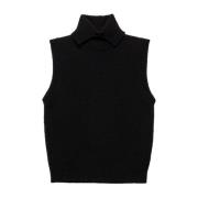 Prada Svart Turtleneck Ärmlös Damtopp Black, Dam