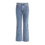 Khaite Hög Midja Skinny Jeans med Bältesöglor Blue, Dam