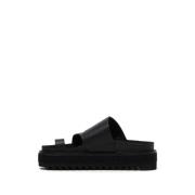 Y-3 Svarta lädersandaler Black, Dam