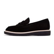 Cesare Gaspari Suede Slip-On Loafers - Svart Mocka Black, Dam