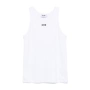 Msgm Mäns Logo Print Vit T-shirt White, Herr