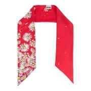 Moschino Sidenscarf med blommönster Red, Dam