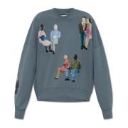 JW Anderson Tryckt sweatshirt Blue, Dam