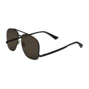 Saint Laurent Svart Metall Aviator Solglasögon Black, Dam