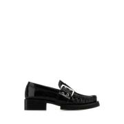 Ganni Klassiska svarta läderloafers Black, Dam