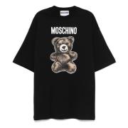 Moschino Teddybjörntryck Bomullsklänning Black, Dam