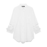 Comme des Garçons Vit Bomullsskjorta med Cut-Out Ärmar White, Dam