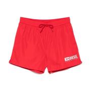 Diesel Röda Sea Badshorts Elastisk Midja Red, Herr