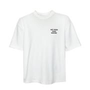 Drole de Monsieur Slogan T-shirt med ribbad halsringning White, Herr