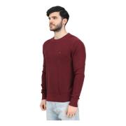 Tommy Hilfiger Bordeaux Crew Neck Sweater Red, Herr