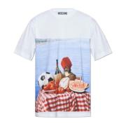 Moschino T-shirt med tryck White, Herr