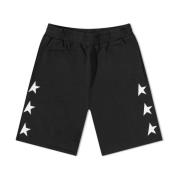 Golden Goose Star Logo Jersey Shorts Svart Bomull Black, Herr