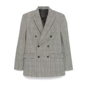 Wardrobe.nyc Prince of Wales Blazer Gray, Dam