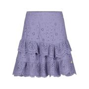 Fabienne Chapot Lila Rynkad Broderad Kjol Purple, Dam