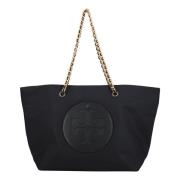 Tory Burch Svart Nylon Kedjetoteväska Black, Dam