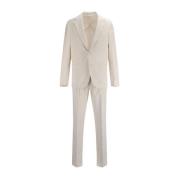 Lardini Corduroy Kostym med Blazer och Byxor White, Herr