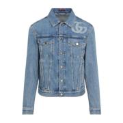 Gucci Blå Elfenben Denimjacka Blue, Herr