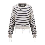 MM6 Maison Margiela Bianco E Blu Navy Sweater White, Dam