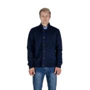 Aquascutum Ullblandning Dragkedja Cardigan Blue, Herr