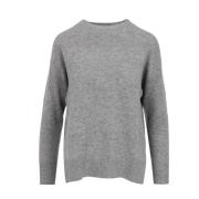 Kaos Ljusgrå Ull Crew Neck Tröja Gray, Dam