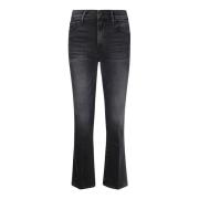 Mother Flared Cut Stretch Jeans med slitna effekter Black, Dam