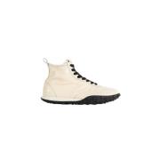 Jil Sander Vita läder high-top sneakers Beige, Dam