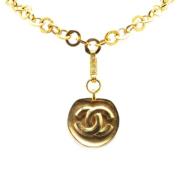 Chanel Vintage Pre-owned Metall halsband Yellow, Dam