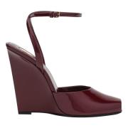 Saint Laurent Låg Klack Sandal Orhand Red, Dam